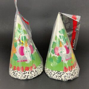 Zoo Animal Birthday Safari Party Hats 2 Packs Of 5 Paper Cone Hats Leopard Trim